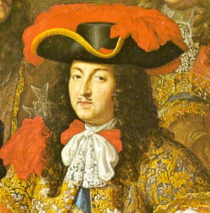 Luis XIV, com uma gravata primitiva, em 1667.