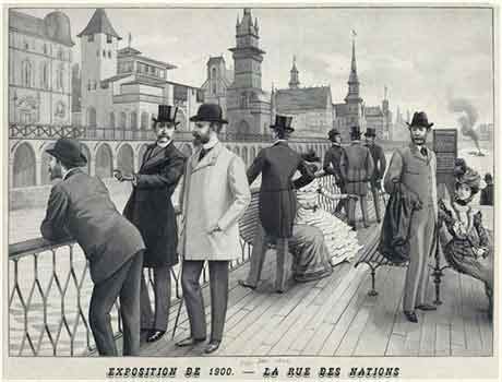 Imagem da exposição de 1900, na Rua Nation, em Paris.